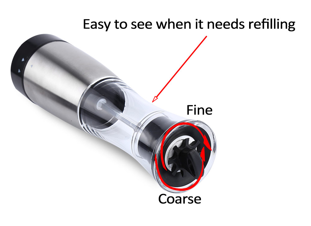 Electric Pepper Salt Mill Stainless Steel Arcylic Kitchen Accessories Electric Pepper Salt Mill Stainless Steel Arcylic Kitchen Accessories