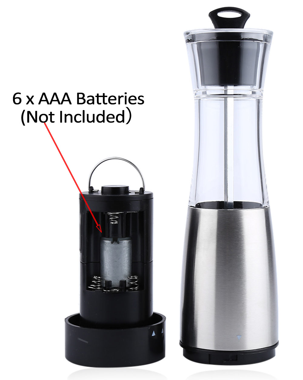Electric Pepper Salt Mill Stainless Steel Arcylic Kitchen Accessories Electric Pepper Salt Mill Stainless Steel Arcylic Kitchen Accessories