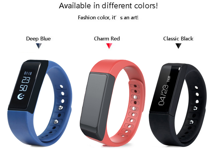 I5 Plus Smart Bracelet IP65 Bluetooth 4.0 Watch Wristband Sleep Monitoring Sports Tracking Remote Camera