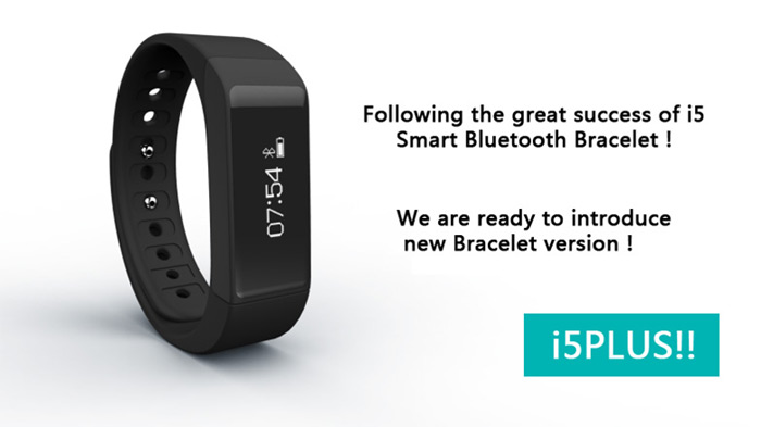 I5 Plus Smart Bracelet IP65 Bluetooth 4.0 Watch Wristband Sleep Monitoring Sports Tracking Remote Camera