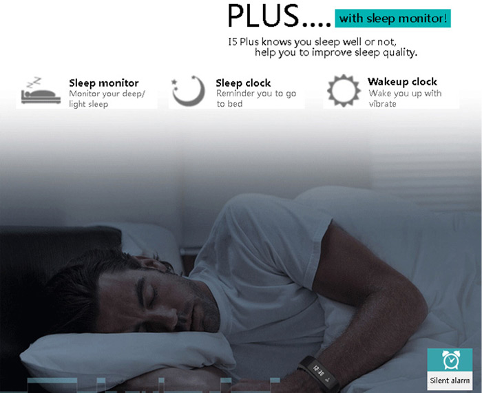 I5 Plus Smart Bracelet IP65 Bluetooth 4.0 Watch Wristband Sleep Monitoring Sports Tracking Remote Camera