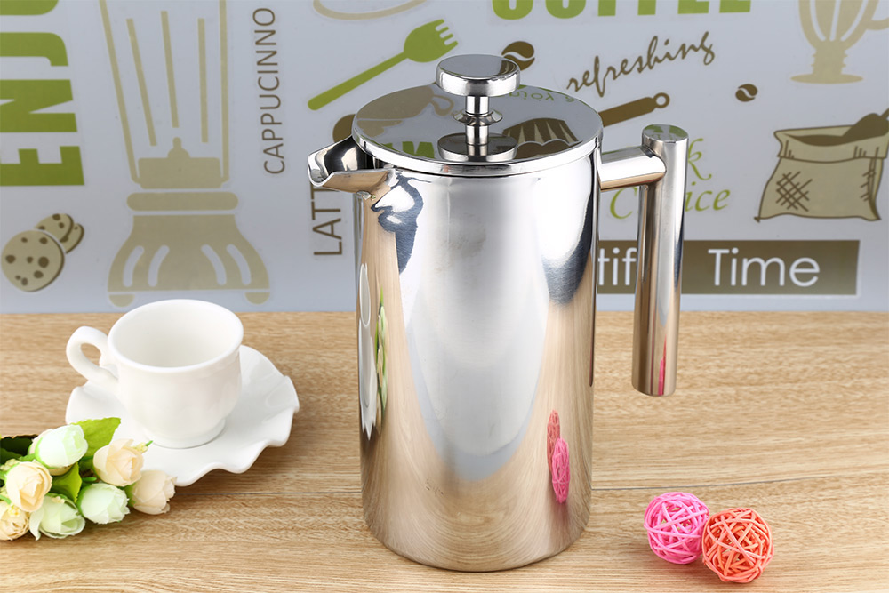 1000ML Stainless Steel Cafetiere French Press with Filter Double Wall 1000ML Stainless Steel Cafetiere French Press with Filter Double Wall