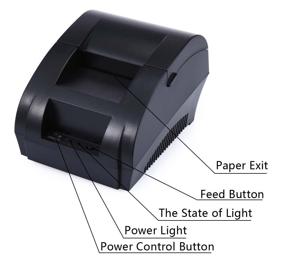 ZJ - 5890K Mini 58mm POS Receipt Thermal Printer with USB Port