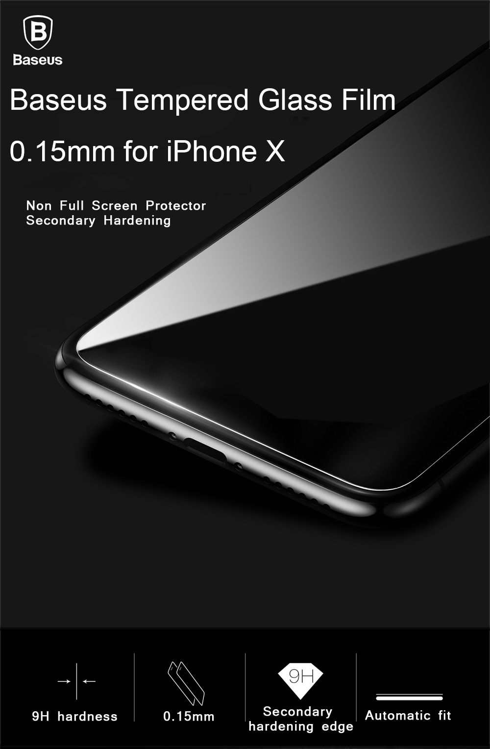 Baseus Tempered Glass Shatterproof Non Full Screen Anti-blue Protective Film (Secondary Hardening) for iPhone 8 0.15mm Baseus Tempered Glass Shatterproof Non Full Screen Anti-blue Protective Film (Secondary Hardening) for iPhone 8 0.15mm