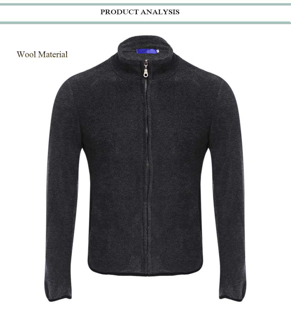 Casual Pure Color Stand Collar Long Sleeve Coat for Men