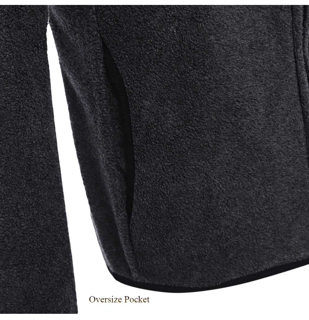 Casual Pure Color Stand Collar Long Sleeve Coat for Men