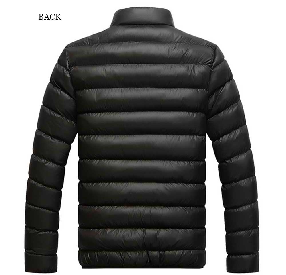 Casual Slim Fit Pure Color Stand Collar Warm Coat for Men