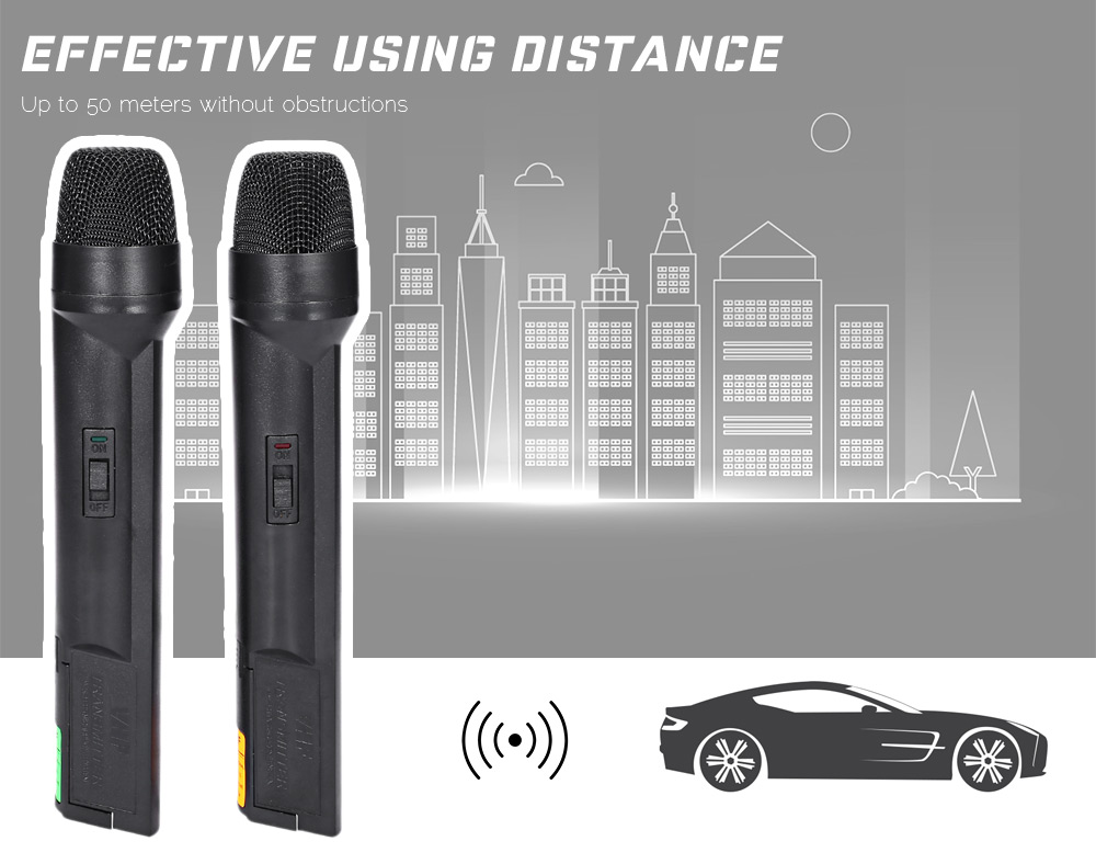 WEISRE WM - 03V Professional 220 - 270MHz VHF Wireless Handheld Dual Channel Transmitter Mic Set WEISRE WM - 03V Professional 220 - 270MHz VHF Wireless Handheld Dual Channel Transmitter Mic Set