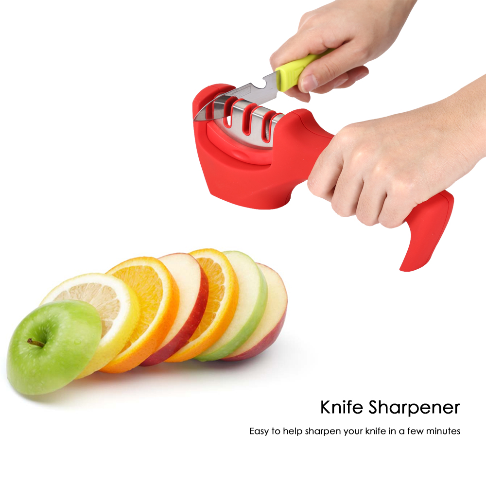 ZHAOLIDA Unique Cutting 3 in 1 Stainless Steel Knife Sharpener Ceramic Whetstone Manual Tool ZHAOLIDA Unique Cutting 3 in 1 Stainless Steel Knife Sharpener Ceramic Whetstone Manual Tool