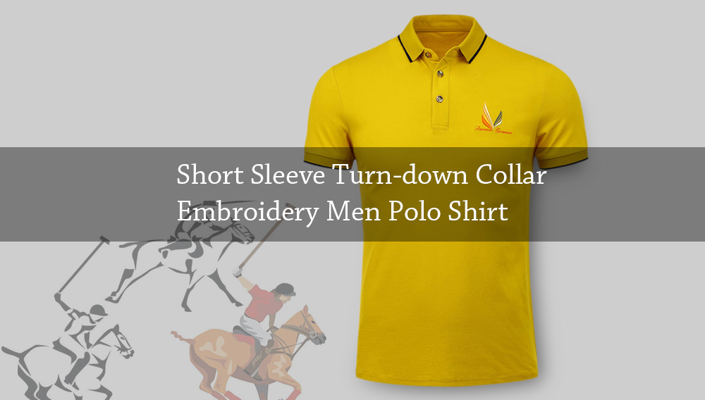 Half Button Embroidery Polo Shirt