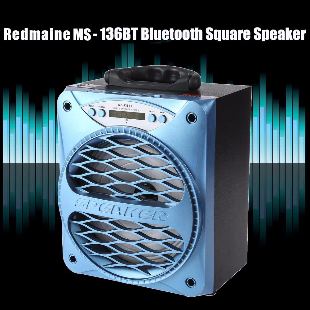 Redmaine MS - 136BT Large Output Wireless Bluetooth Square Speaker Support AUX TF Input FM Radio