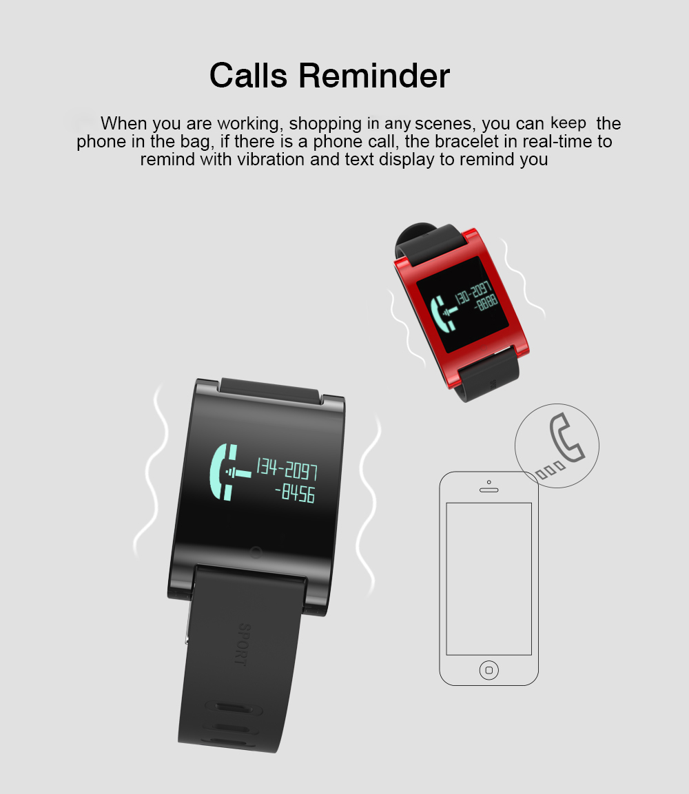 DOMINO DM68 Smartband Android iOS Compatible Blood Pressure / Heart Rate Monitor Remote Camera Find Phone Calorie Consumption IP67 Waterproof DOMINO DM68 Smartband Android iOS Compatible Blood Pressure / Heart Rate Monitor Remote Camera Find Phone Calorie Consumption IP67 Waterproof