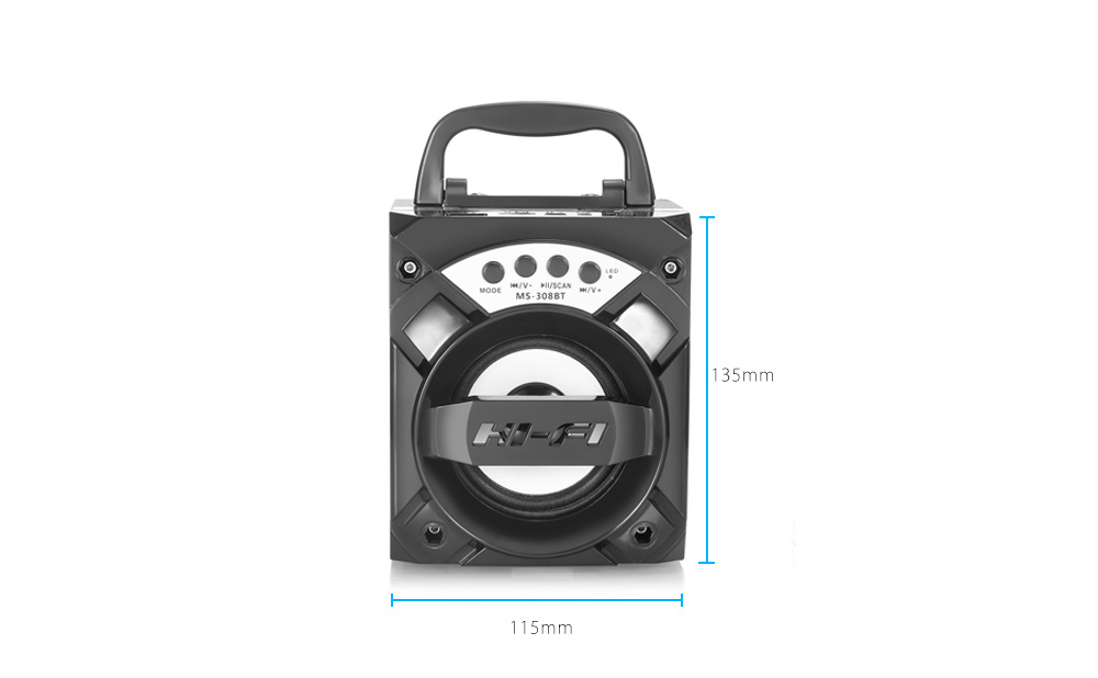 Redmaine MS - 308BT Portable Bluetooth Speaker with LED Lights 3 inch Driver Unit Redmaine MS - 308BT Portable Bluetooth Speaker with LED Lights 3 inch Driver Unit