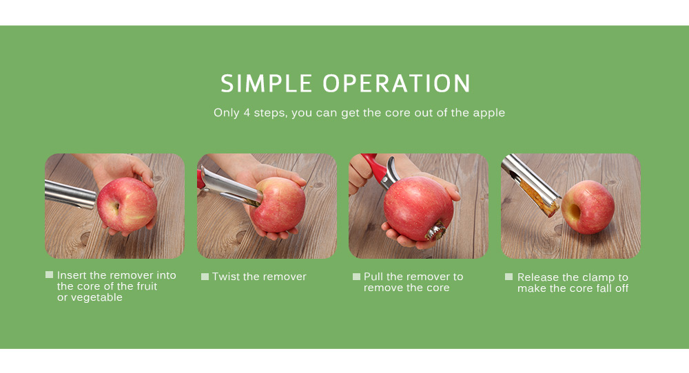 Stainless Steel Apple Fruit Corer Remover Serrated Blade Kitchen Tool Stainless Steel Apple Fruit Corer Remover Serrated Blade Kitchen Tool