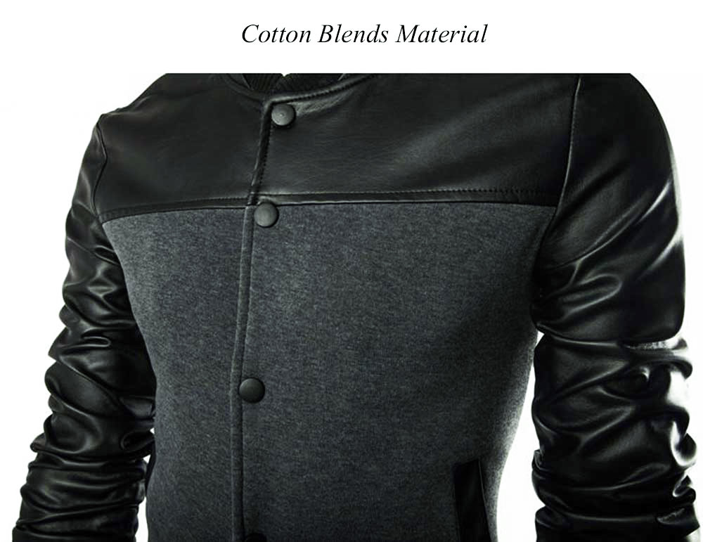 Fashionable Slim Fit Patchwork Design Stand Collar Men Jacket Fashionable Slim Fit Patchwork Design Stand Collar Men Jacket