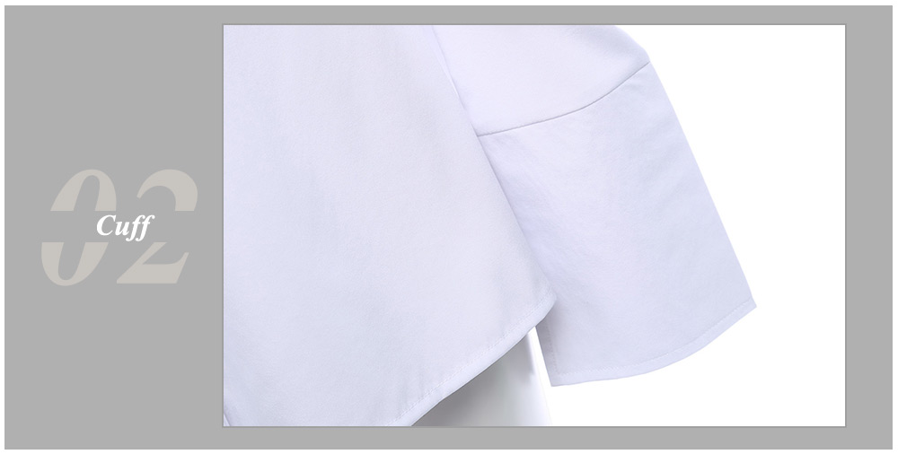 Trendy Long Sleeve Cold Shoulder Slit Button Shirt for Women