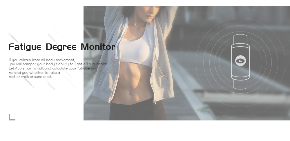 TenFifteen A58 Bluetooth 4.0 Smart Bracelet Blood Oxygen Pressure Measure Fatigue Heart Rate Monitor TenFifteen A58 Bluetooth 4.0 Smart Bracelet Blood Oxygen Pressure Measure Fatigue Heart Rate Monitor