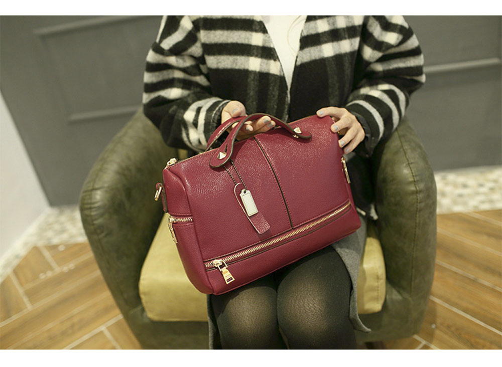 Guapabien Lady Pillow Shape Slide Handle Rivet Multi Purposes Tote Shoulder Messenger Bag Guapabien Lady Pillow Shape Slide Handle Rivet Multi Purposes Tote Shoulder Messenger Bag