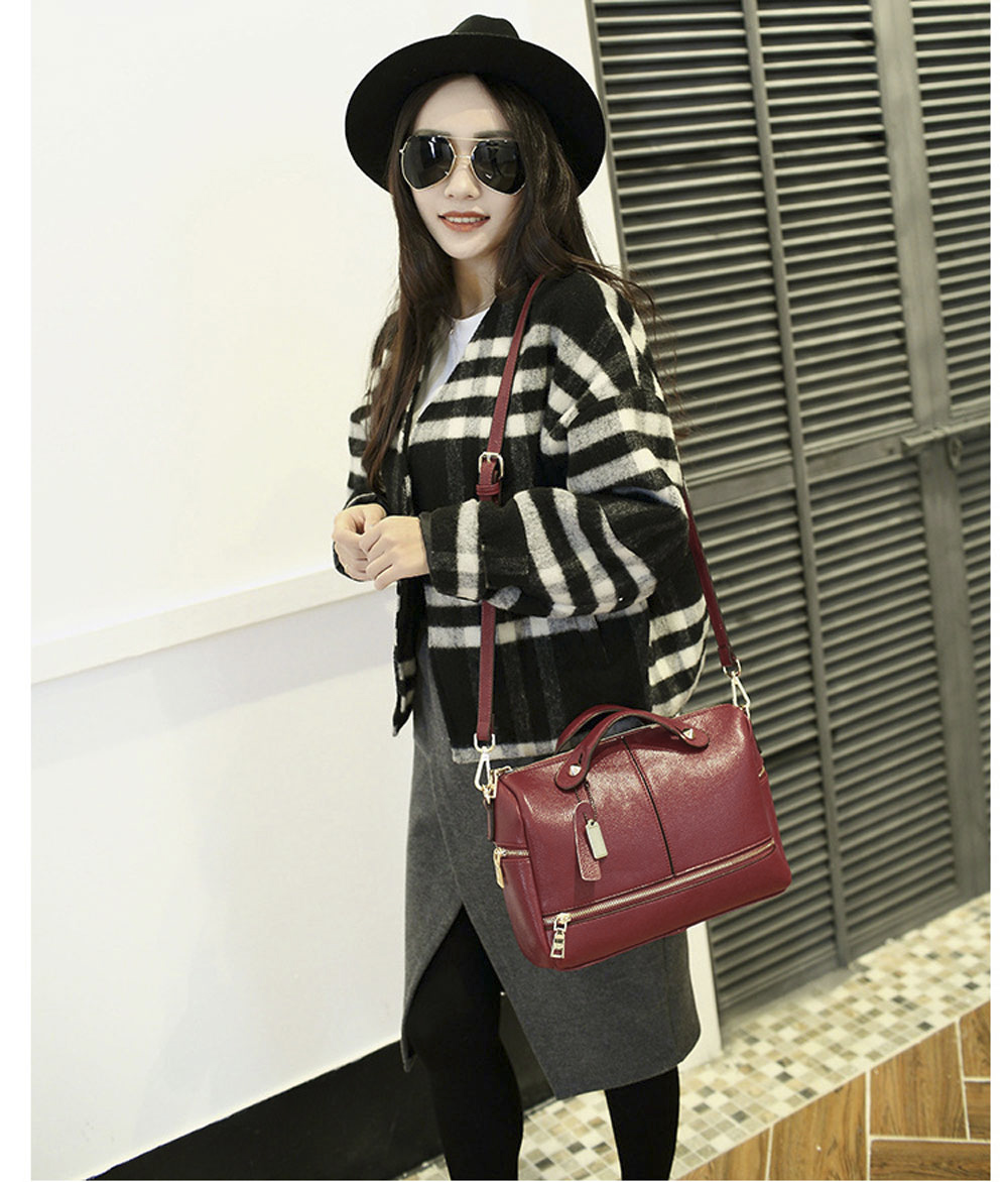 Guapabien Lady Pillow Shape Slide Handle Rivet Multi Purposes Tote Shoulder Messenger Bag Guapabien Lady Pillow Shape Slide Handle Rivet Multi Purposes Tote Shoulder Messenger Bag