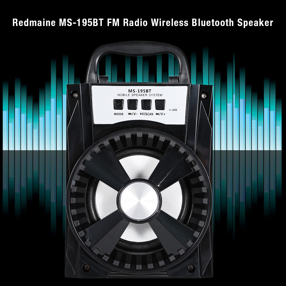 Redmaine MS - 195BT Portable High Power Output Multimedia FM Radio Wireless Bluetooth Speaker Redmaine MS - 195BT Portable High Power Output Multimedia FM Radio Wireless Bluetooth Speaker