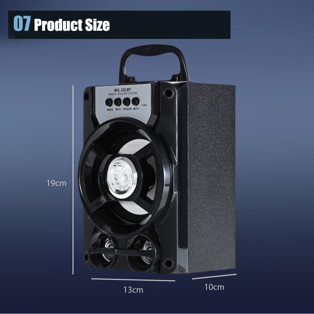 Redmaine MS - 201BT Portable High Power Output Multimedia FM Radio Wireless Bluetooth Speaker Redmaine MS - 201BT Portable High Power Output Multimedia FM Radio Wireless Bluetooth Speaker