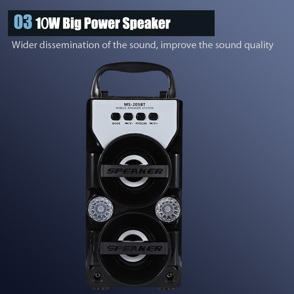 Redmaine MS  -205BT Portable High Power Output Multimedia FM Radio Wireless Bluetooth Speaker