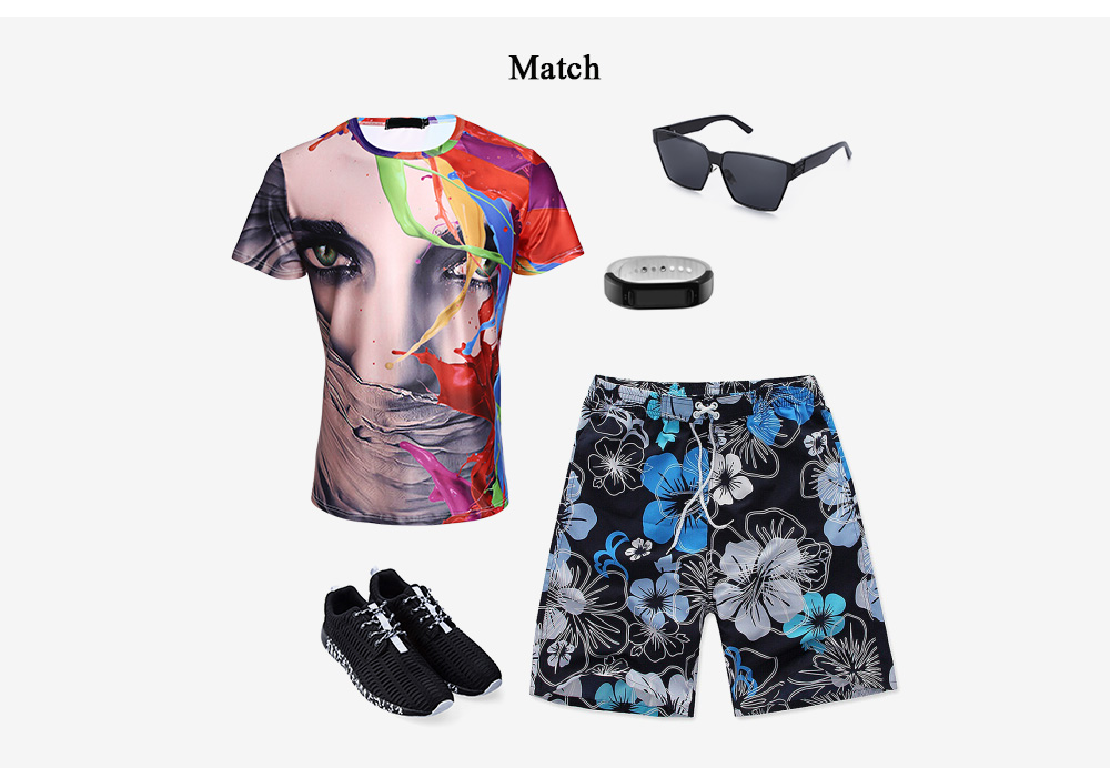 Fashionable 3D Beauty Paint Splashed Printed Round Neck T Shirt for Men Fashionable 3D Beauty Paint Splashed Printed Round Neck T Shirt for Men