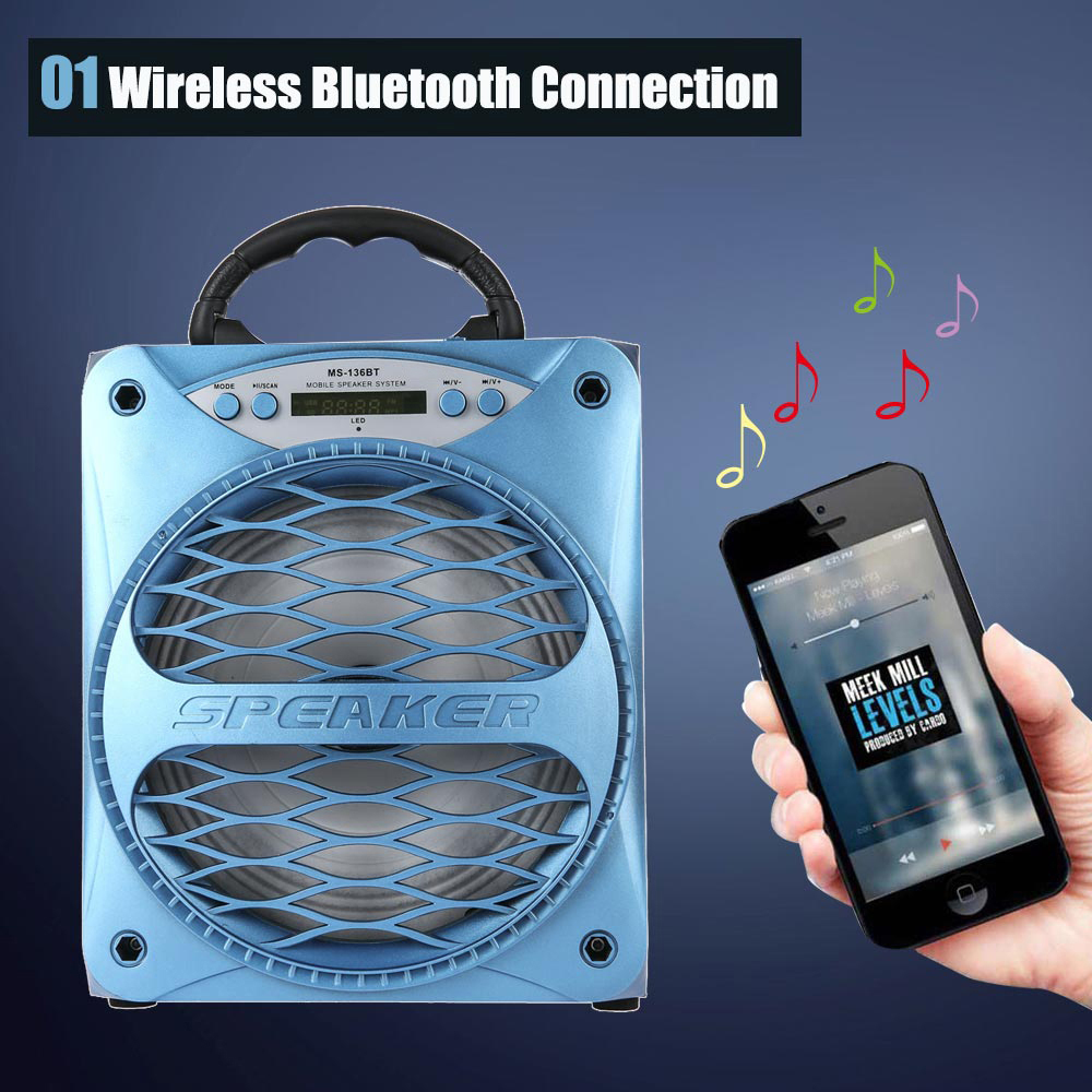 Redmaine MS - 136BT Large Output Wireless Bluetooth Square Speaker Support AUX TF Input FM Radio Redmaine MS - 136BT Large Output Wireless Bluetooth Square Speaker Support AUX TF Input FM Radio