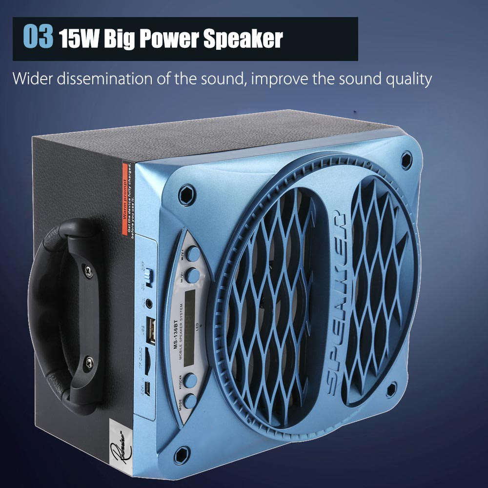 Redmaine MS - 136BT Large Output Wireless Bluetooth Square Speaker Support AUX TF Input FM Radio Redmaine MS - 136BT Large Output Wireless Bluetooth Square Speaker Support AUX TF Input FM Radio