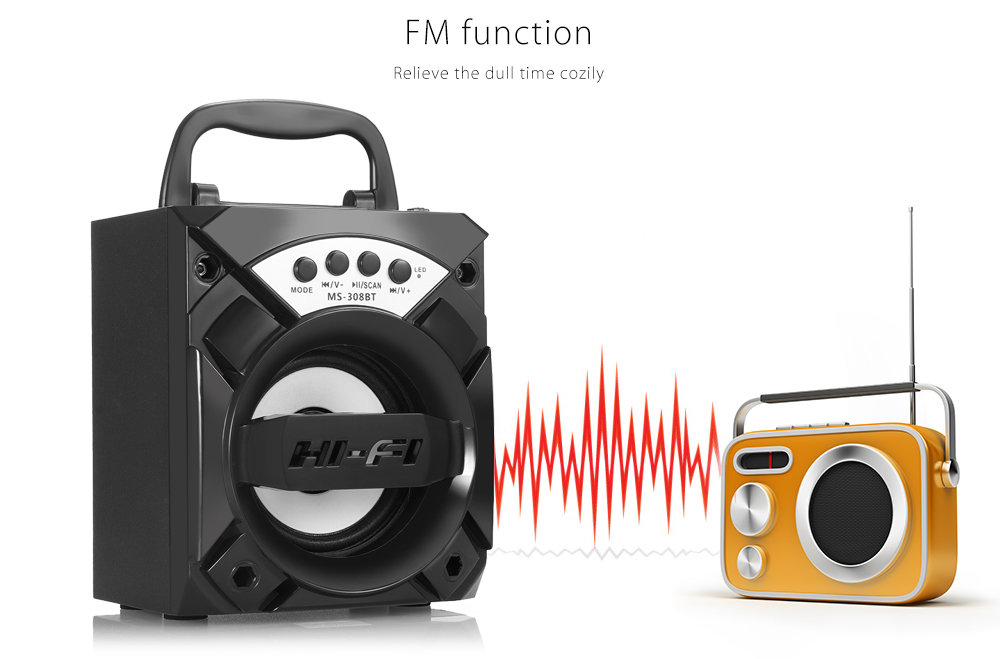 Redmaine MS - 308BT Portable Bluetooth Speaker with LED Lights 3 inch Driver Unit Redmaine MS - 308BT Portable Bluetooth Speaker with LED Lights 3 inch Driver Unit