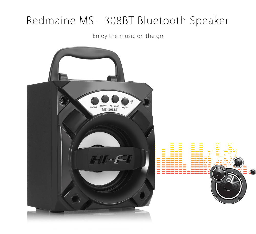 Redmaine MS - 308BT Portable Bluetooth Speaker with LED Lights 3 inch Driver Unit