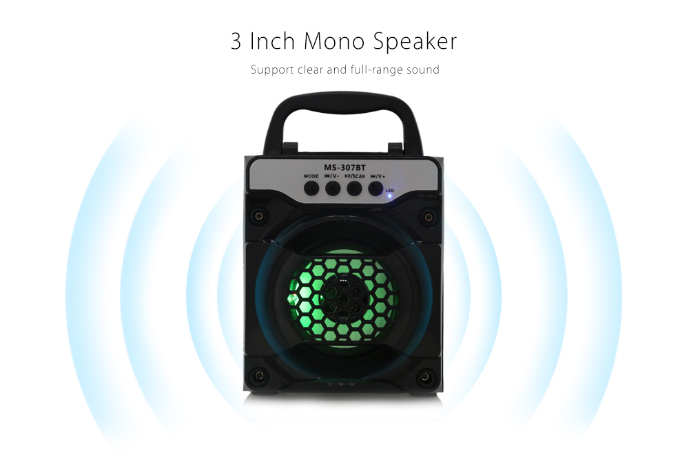 Redmaine MS - 307BT Portable Bluetooth Speaker with LED Lights 3 inch Driver Unit Redmaine MS - 307BT Portable Bluetooth Speaker with LED Lights 3 inch Driver Unit