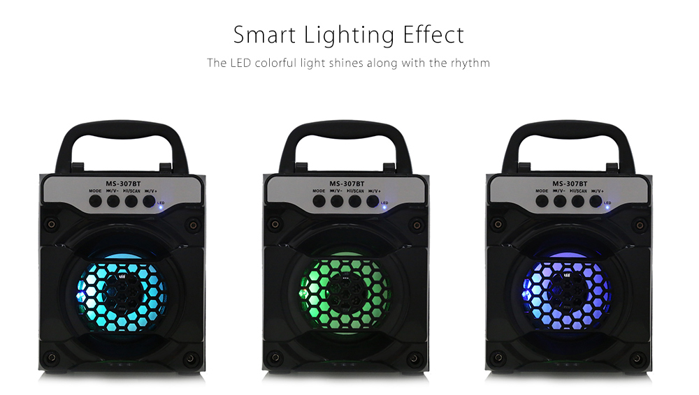 Redmaine MS - 307BT Portable Bluetooth Speaker with LED Lights 3 inch Driver Unit Redmaine MS - 307BT Portable Bluetooth Speaker with LED Lights 3 inch Driver Unit