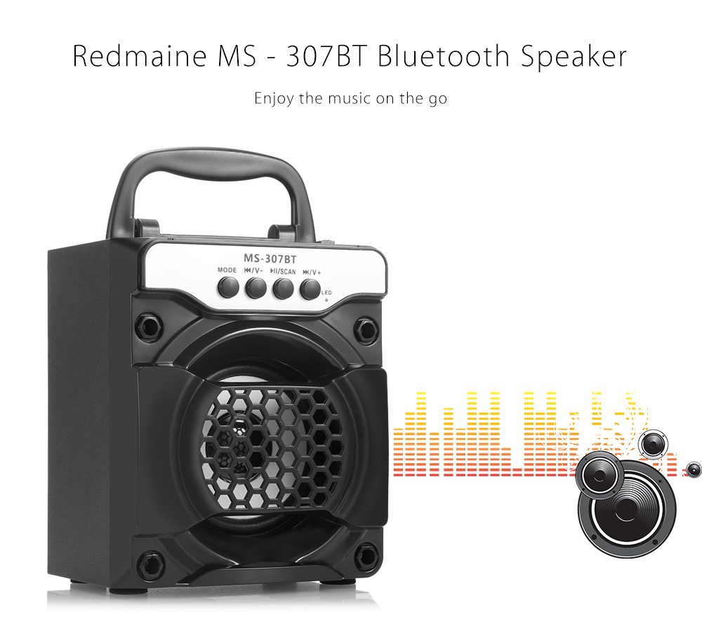 Redmaine MS - 307BT Portable Bluetooth Speaker with LED Lights 3 inch Driver Unit
