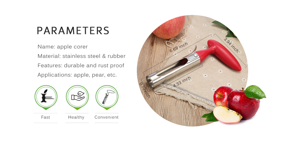 Stainless Steel Apple Fruit Corer Remover Serrated Blade Kitchen Tool Stainless Steel Apple Fruit Corer Remover Serrated Blade Kitchen Tool