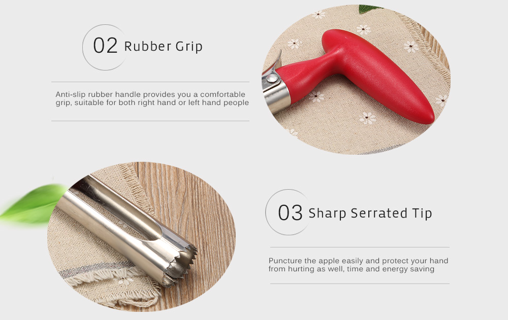 Stainless Steel Apple Fruit Corer Remover Serrated Blade Kitchen Tool Stainless Steel Apple Fruit Corer Remover Serrated Blade Kitchen Tool
