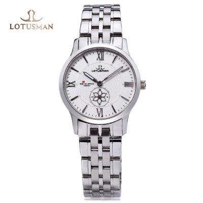 LOTUSMAN L502SWA WOMEN QUARTZ WATCH ULTRA-THIN DIAL LOTUS PATTERN SUB-DIAL ROMAN NUMERALS