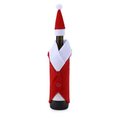 CHRISTMAS WINE BOTTLE DECORATION SANTA CLAUSE CLOTHES COVER (RED)