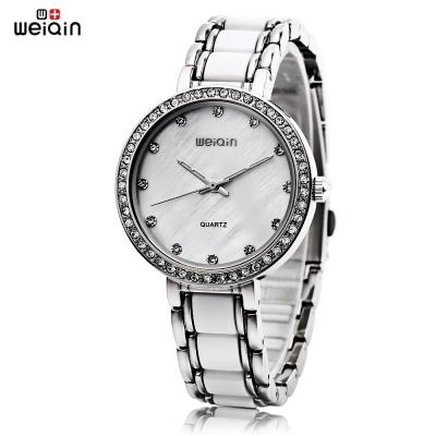 WEIQIN W4746 WOMEN QUARTZ WATCH ARTIFICIAL DIAMOND DIAL WATER RESISTANCE FEMALE WRISTWATCH (WHITE) 0