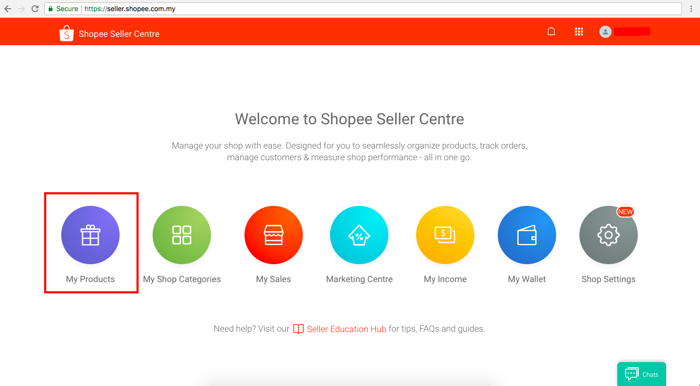 Shopee seller center